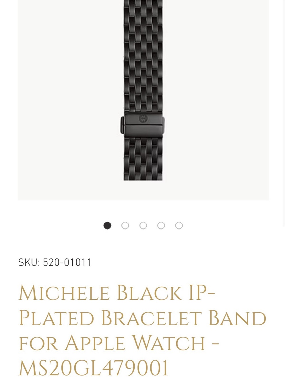 ISO Michele Black IP-Plated Bracelet for Apple Watch